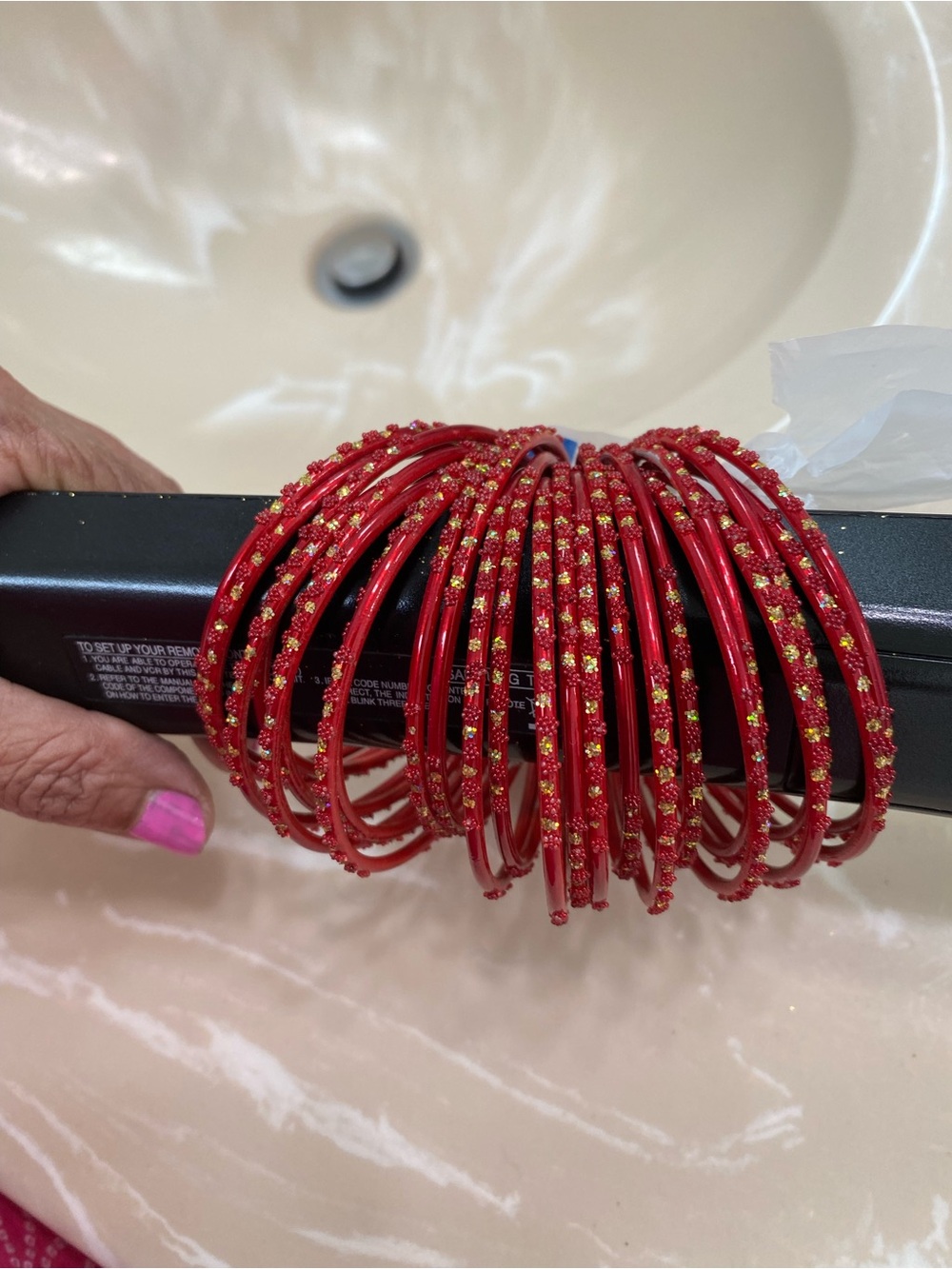 Red Decorative Women's Bangle Set x 24